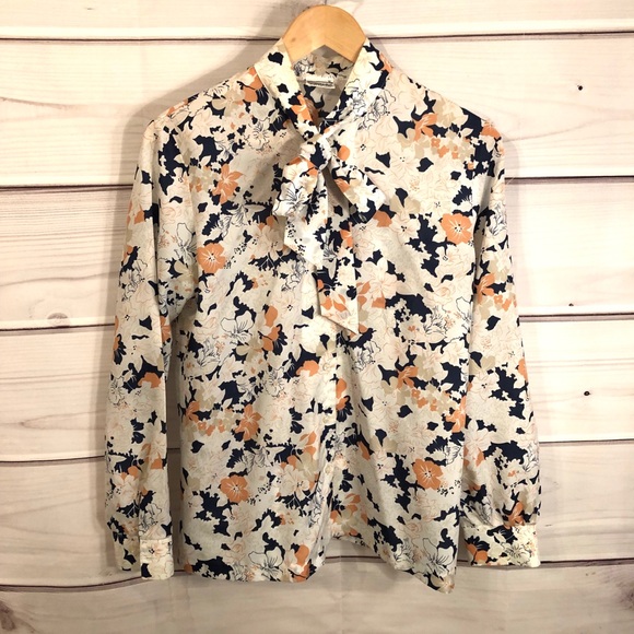 Catalina Tops - Vintage Catalina of California tie neck blouse